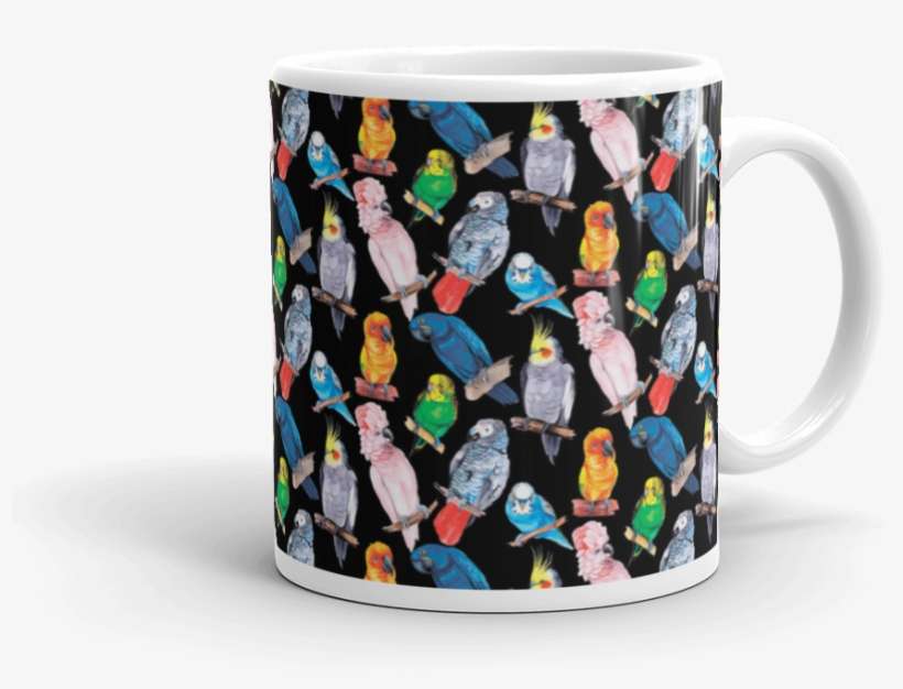 Watercolor Parrot Mug - Watercolor Painting, transparent png download