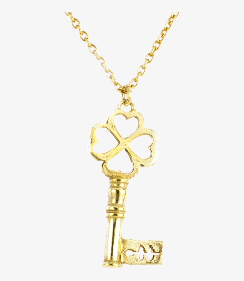 Garden Key Necklace Gold - Necklace, transparent png download