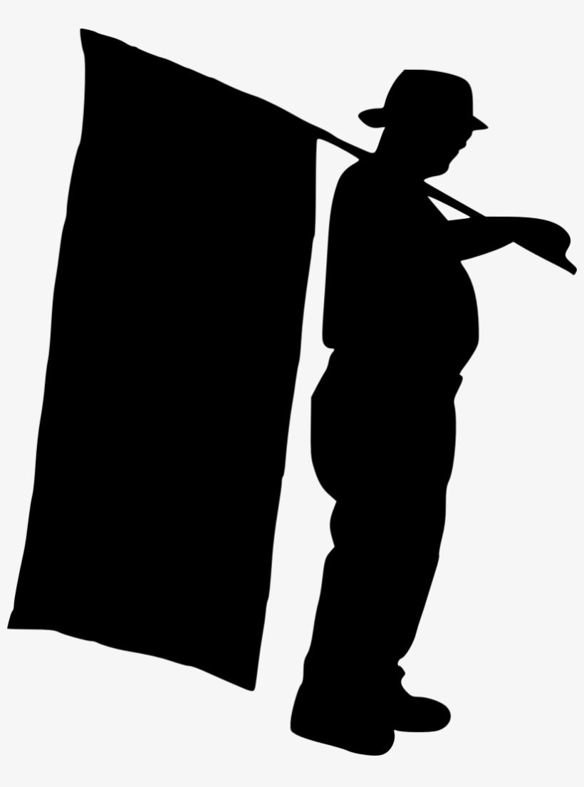 Free Png Person With Flag Silhouette Png Images Transparent - Sillouette Flag, transparent png download