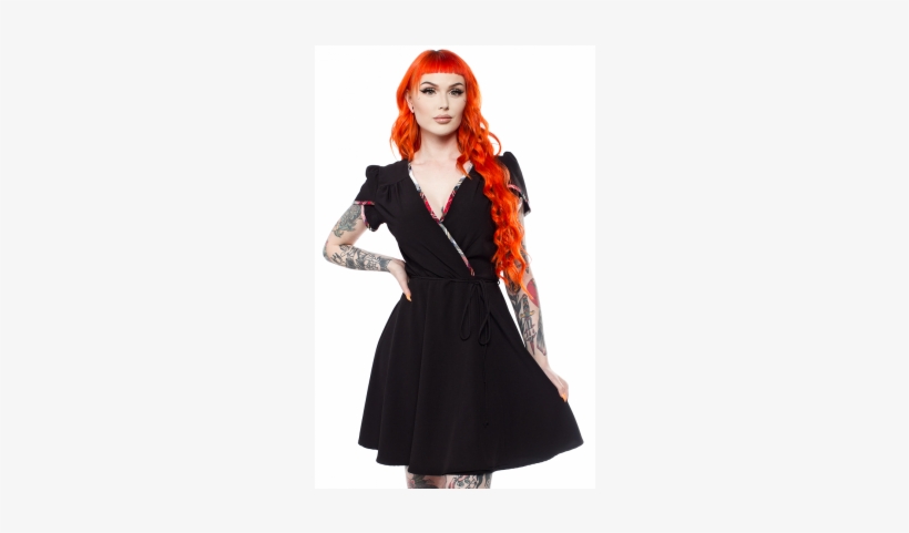 Smak Parlour Wrap Dress Black/plaid - Wrap Dress, transparent png download