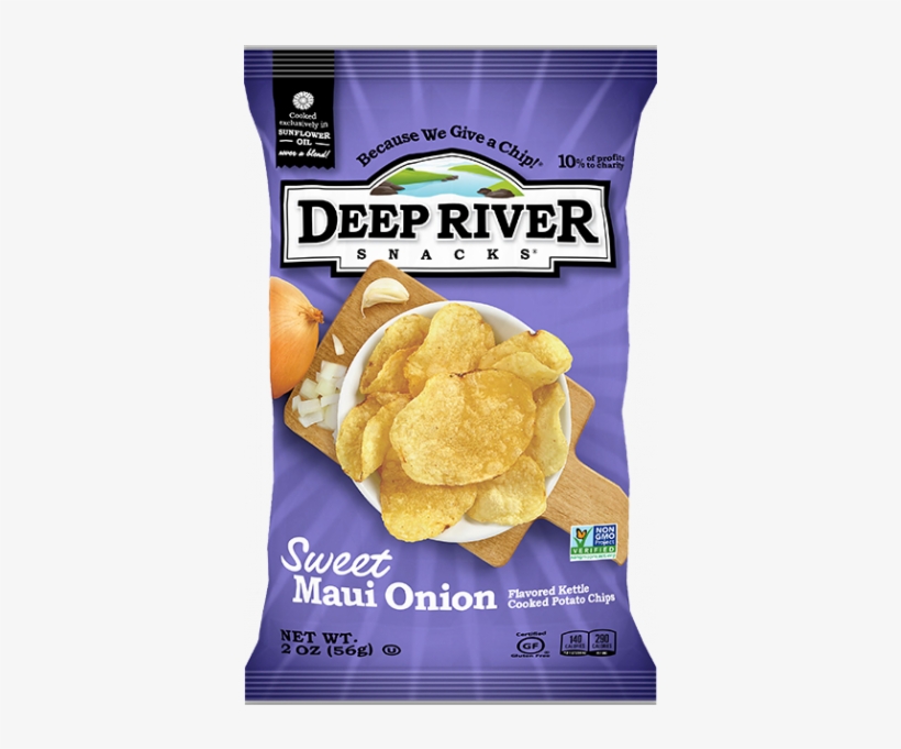 Deep River Sweet Maui Onion Kettle Chips 2 Oz Bags - Deep River Chips Bag, transparent png download