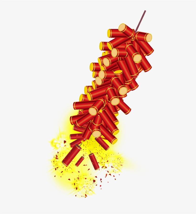 Red Festive Firecrackers - 鞭炮, transparent png download