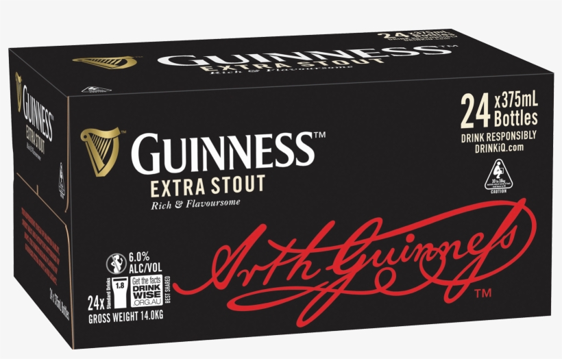 Guinness Extra Stout Stubbies 24 Case - Guinness, transparent png download
