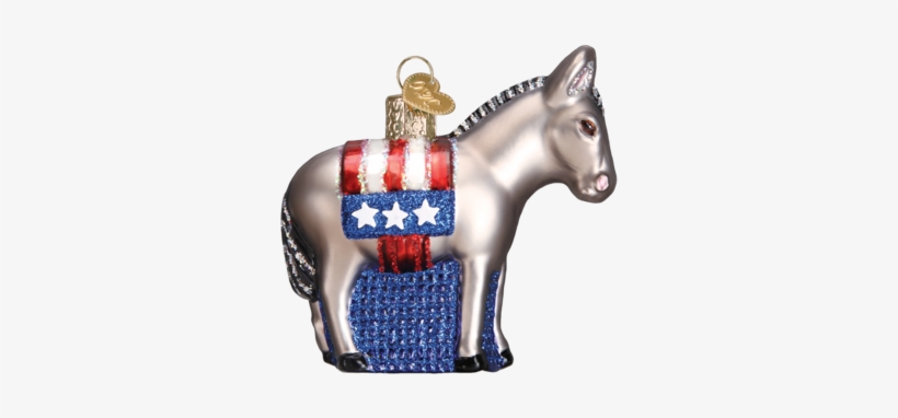 Old World Christmas Democratic Donkey Glass Ornament, transparent png download