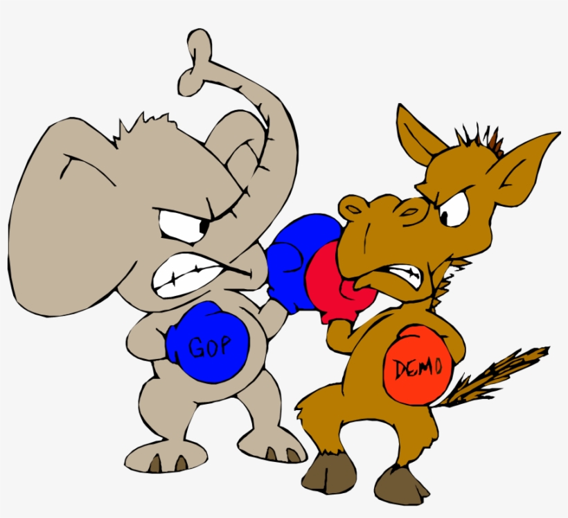 Donkey Clipart Political - Democrat And Republican Clipart, transparent png download