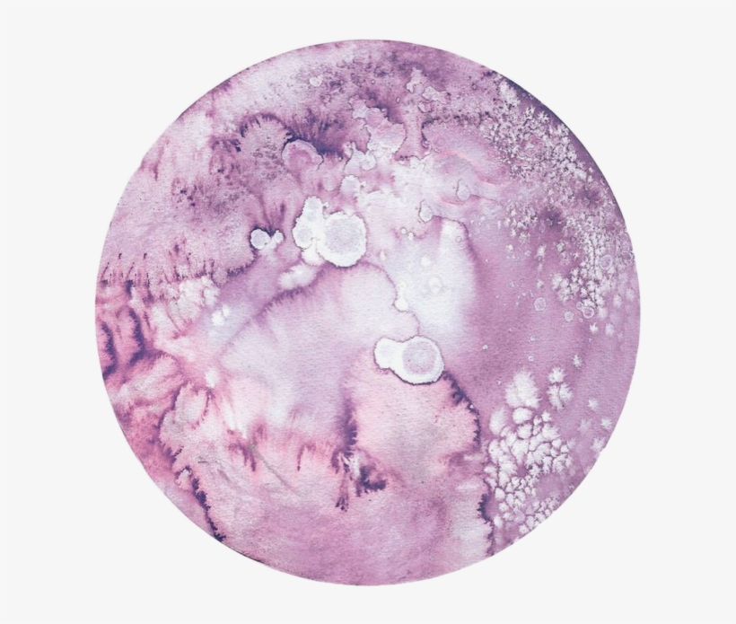 Pink Moon Watercoloreffect Watereffect Watercolor Stick - Moon Watercolor Painting Circle, transparent png download