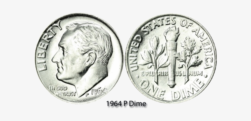 1964 Dime - Silver Dime, transparent png download