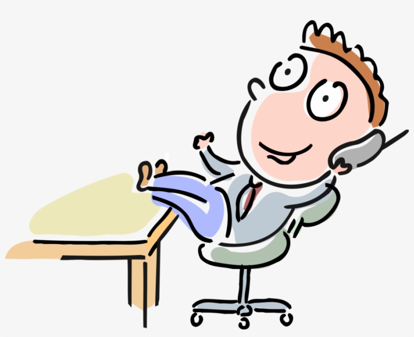 Vector Illustration Of Exhilarated Businessman Talks - Mobile Phone, transparent png download