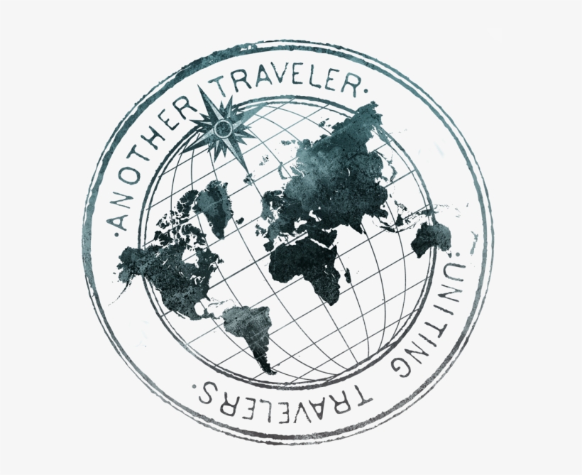 Another Traveler Logo *i Like How The Map Is Flat On - World Map Globe Tattoo, transparent png download