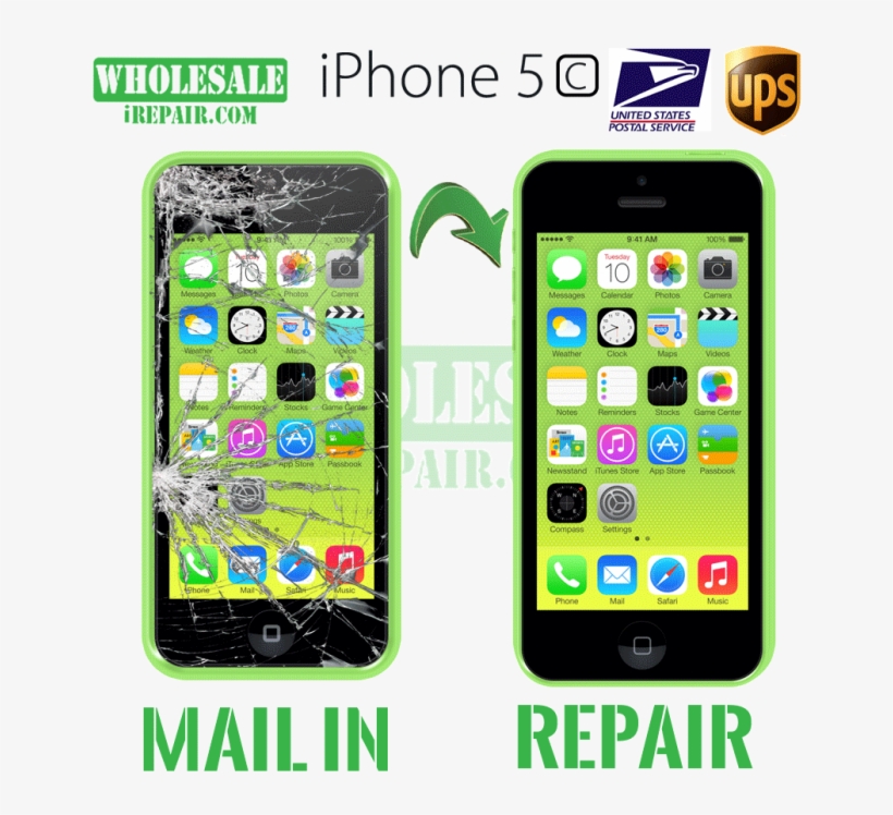 Iphone 5c Glass & Lcd Replacement Mail In Repair - Iphone 5c, transparent png download