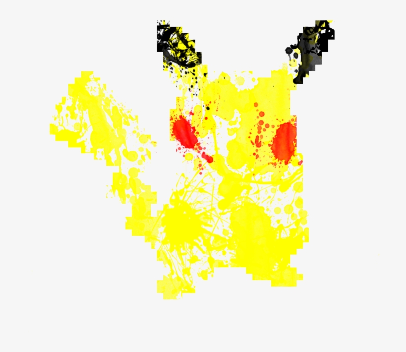 Pikachu Paint Splatter Graphics By Hollyshobbies - Illustration, transparent png download
