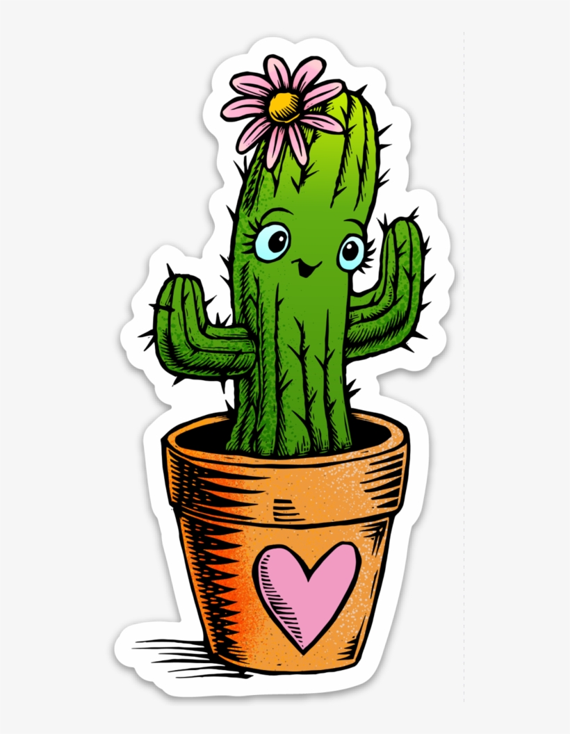 Image Of Cute Cactus Sticker - Hedgehog Cactus, transparent png download