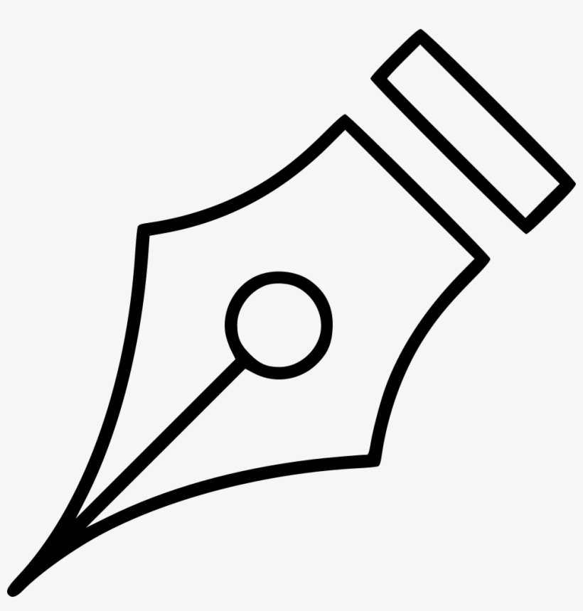 Writing Ink Svg Png Icon Free Download - Clip Art Black And White Nib, transparent png download
