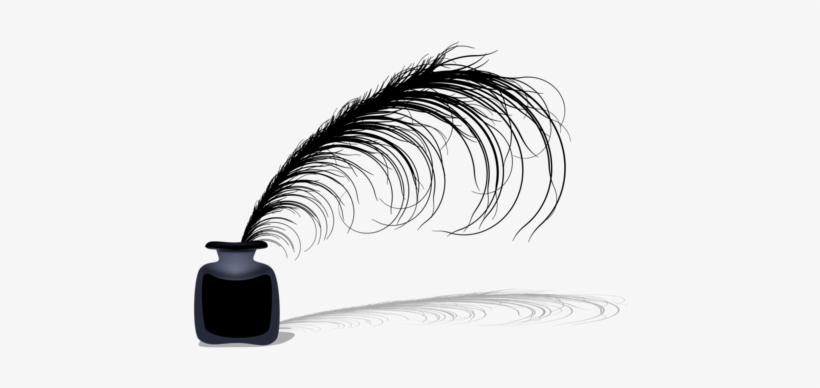 Paper Quill Inkwell Pens - Pen With Feather Png, transparent png download