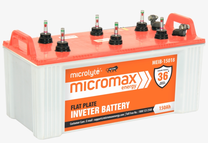 Flat Plate Battery - Micromax Inverter Battery, transparent png download