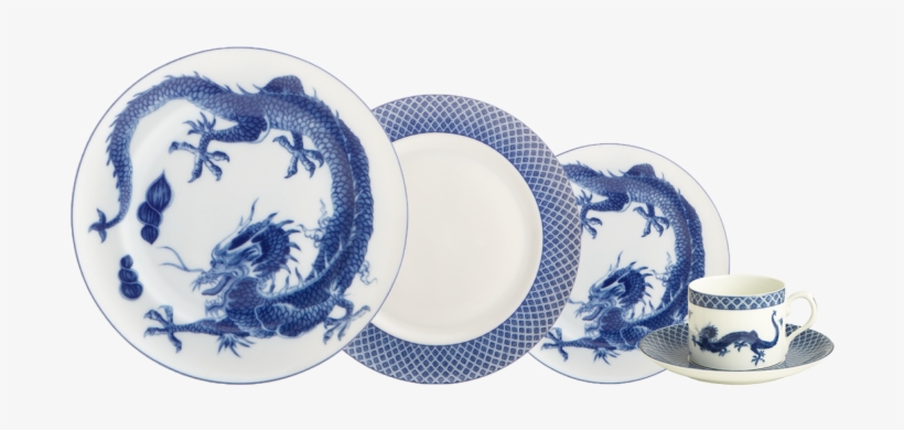 Mottahedeh Blue Dragon - Mottahedeh Blue Dragon Five Piece Place Setting, transparent png download
