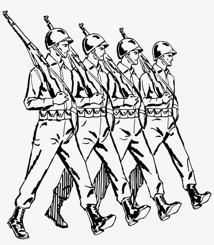 Army Of Soldiers Clipart Black And White PNG Image | Transparent PNG Free  Download on SeekPNG