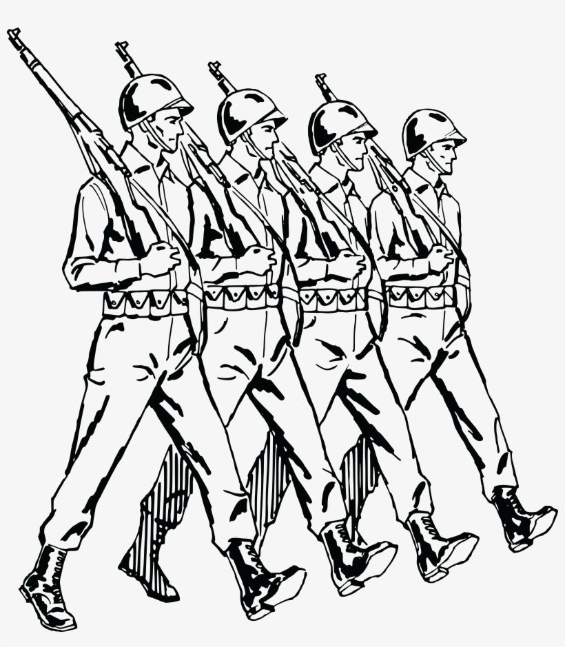 army clipart black and white