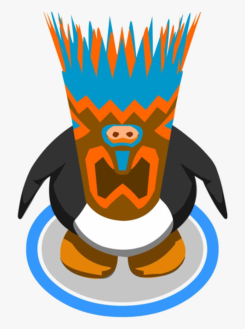 Blue Tiki Mask - Miss Piggy Club Penguin, transparent png download
