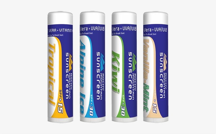 Lip Balm Variety 4 Pack - Rocky Mountain Sunscreen Spf 15 Vanilla Mint Lip Balm, transparent png download