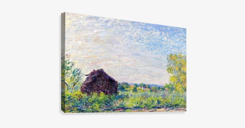 Landscape With The Stack Of Firewood Canvas Print - Alfred Sisley - The Windmill At Paille Giclee, transparent png download