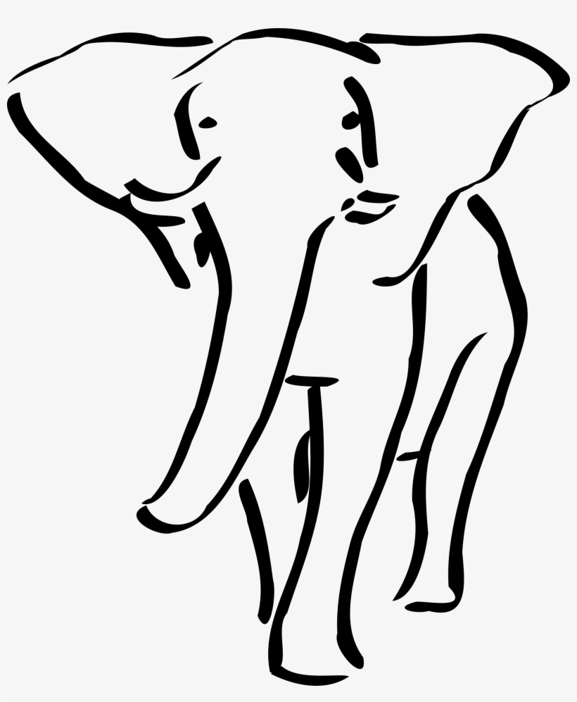 Black And White Elephant Pictures - Elephant Clip Art, transparent png download