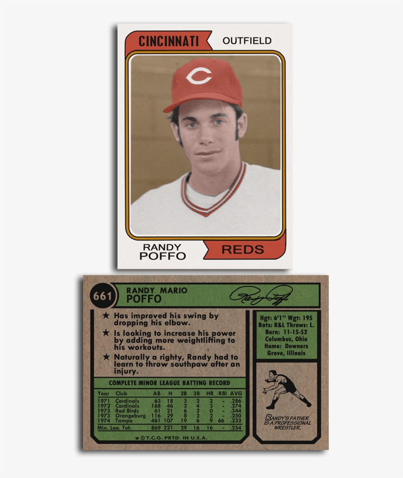 "macho Man" Randy Savage's Baseball Card As An Outfielder - Randy Savage Baseball Card, transparent png download