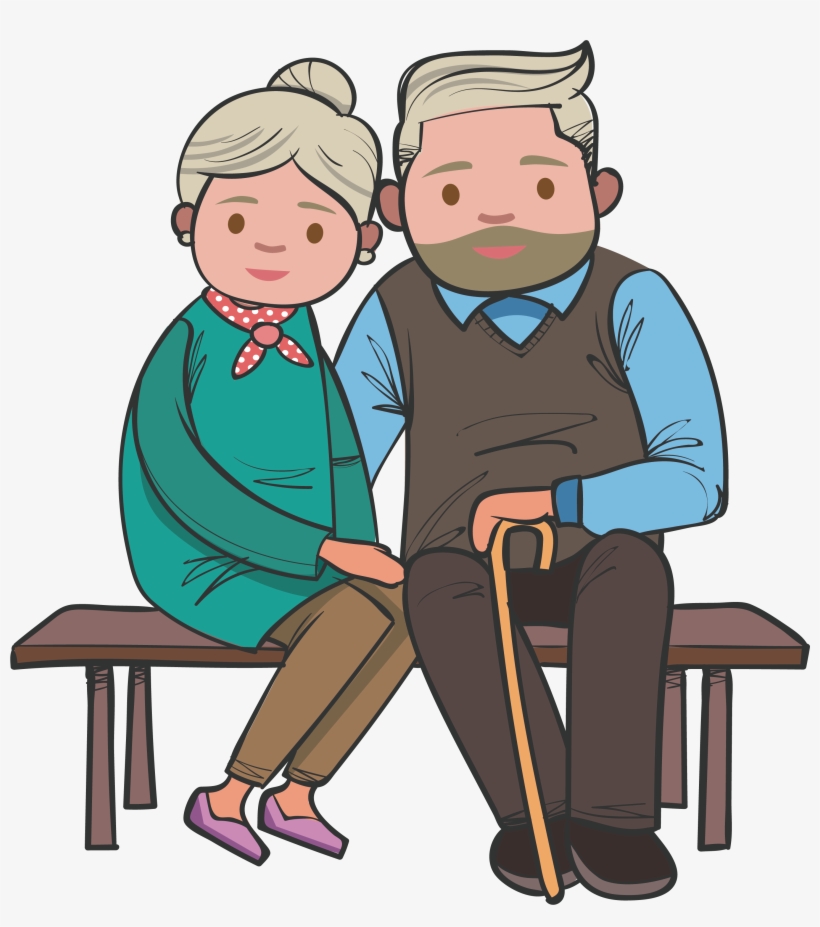 Bench Old Age Grandparent - Old Age People Png, transparent png download