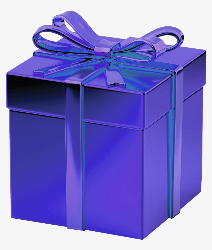 Blue Gift Box Transparent Background - Transparent Background Gift Png, transparent png download