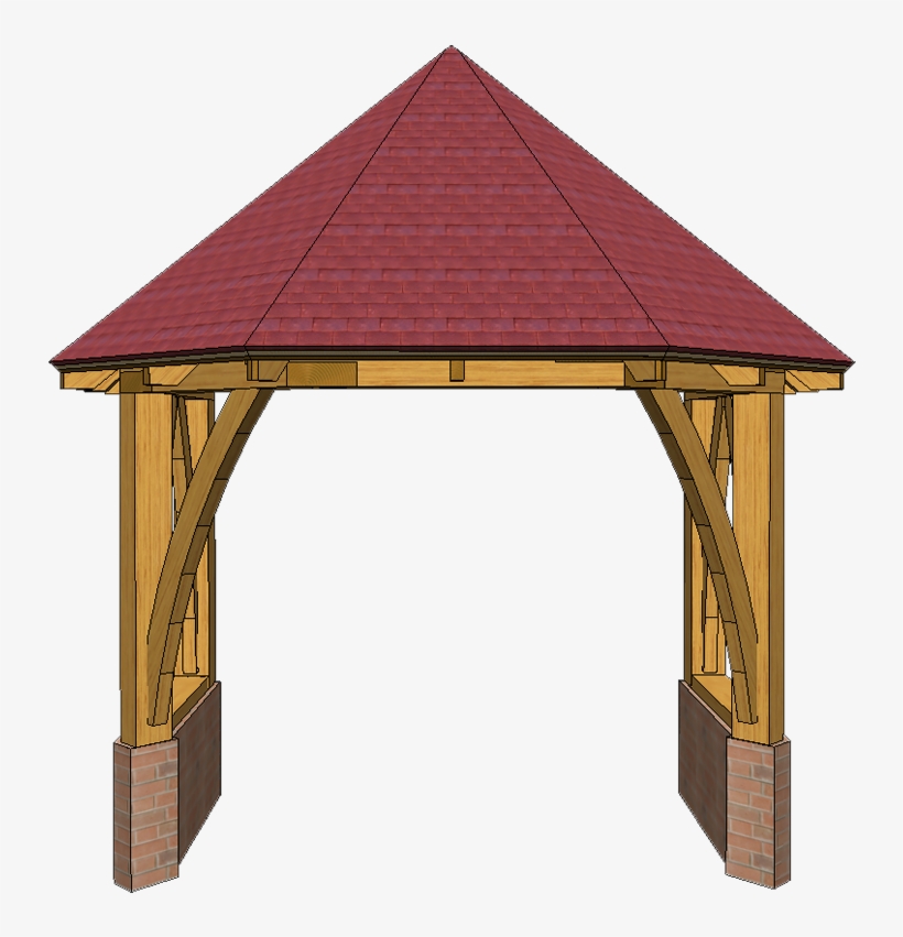 E1 Angled Porch With Large Front Braces - Porch, transparent png download