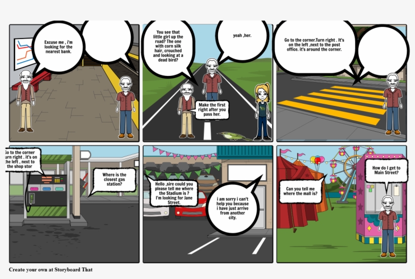 Giving Directions - Storyboard, transparent png download