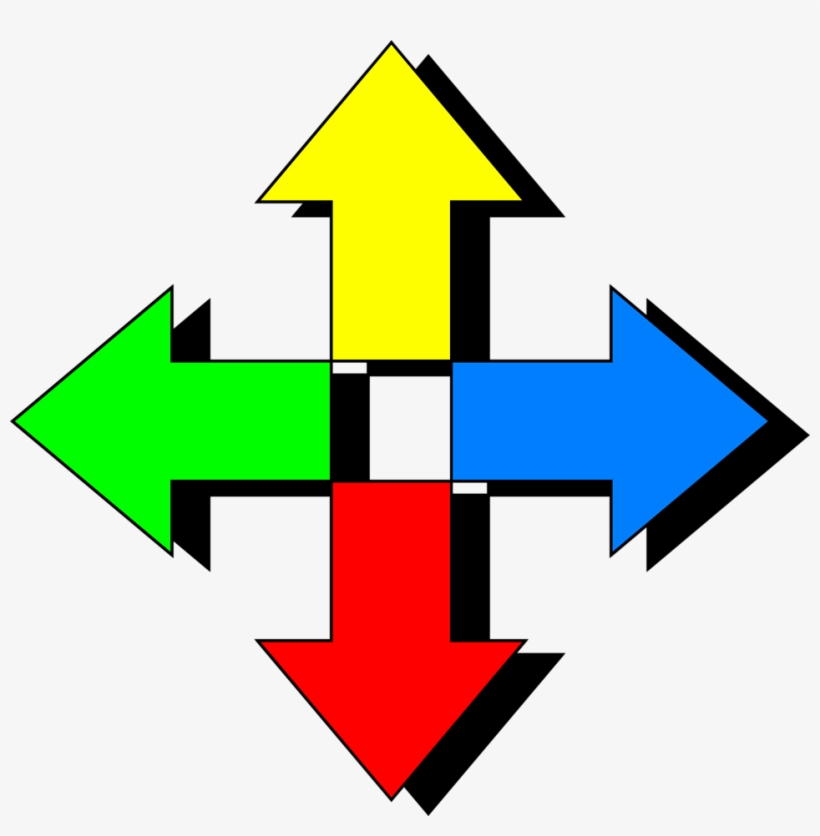 Arrows Four Way Free Stock Photo Illustration - Four Way Arrows, transparent png download