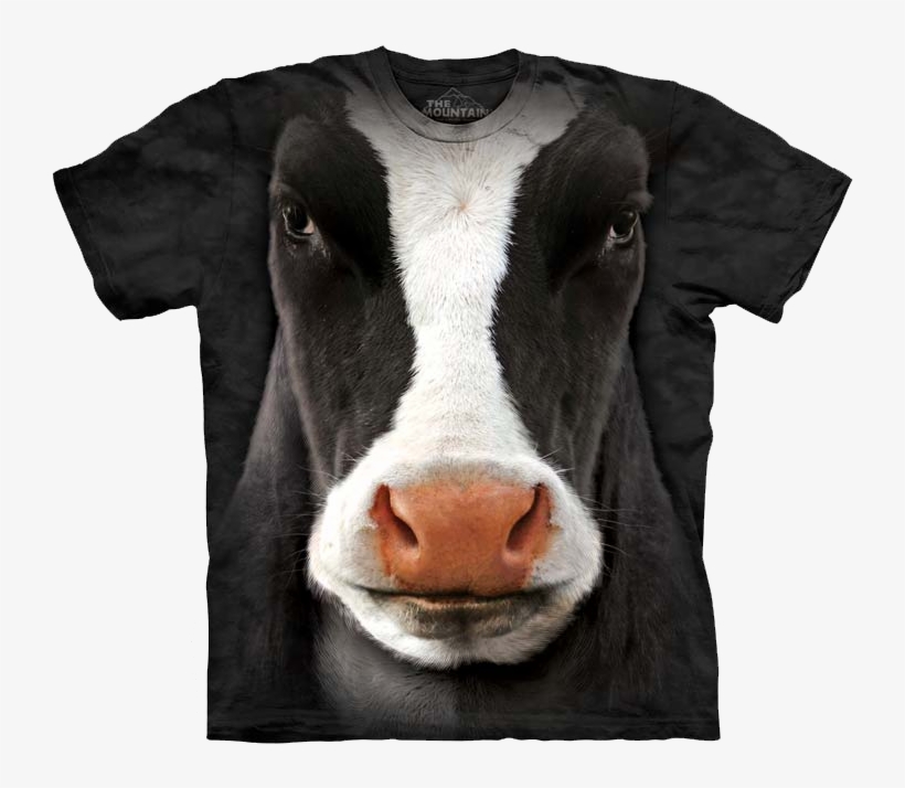 Black Cow Face - Cow Face T Shirt, transparent png download