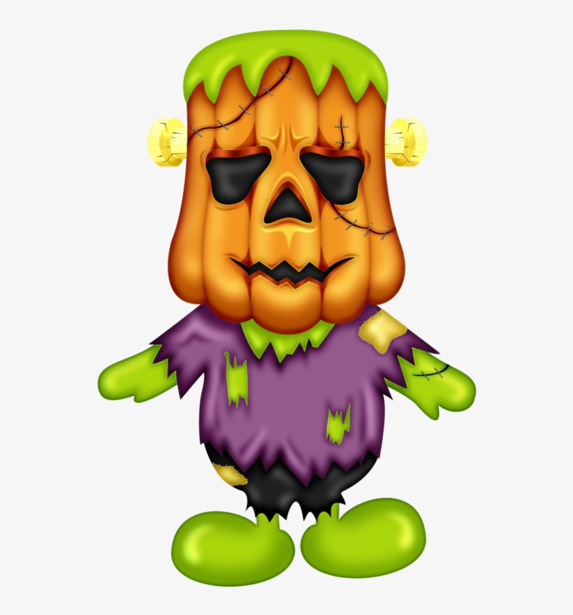 Frankenstein Pumpkin Man Clip - Halloween Clipart, transparent png download