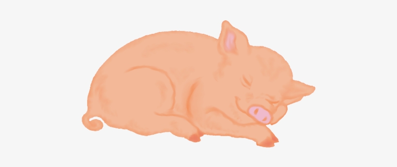 Sleeping Clipart Pig - Pig Sleeping Clip Art, transparent png download