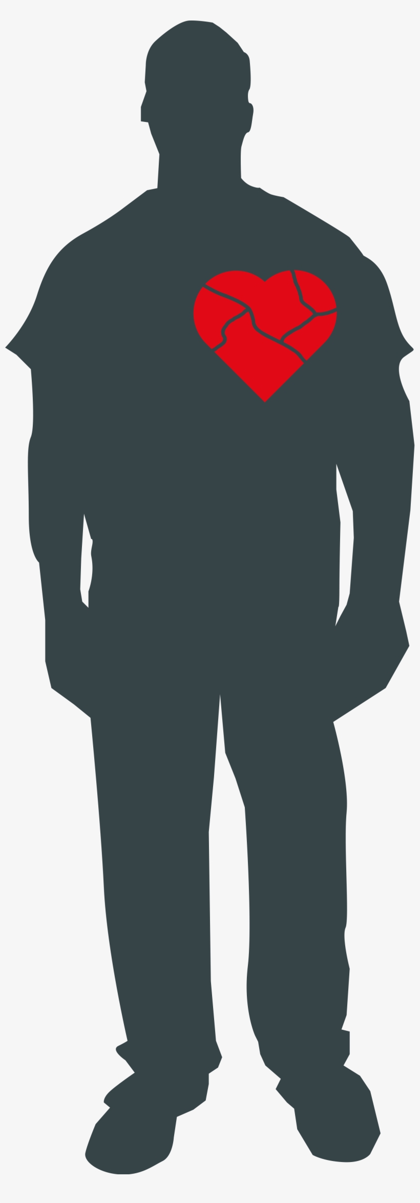 Broken Heart Clipart Outline - Person With Broken Heart, transparent png download