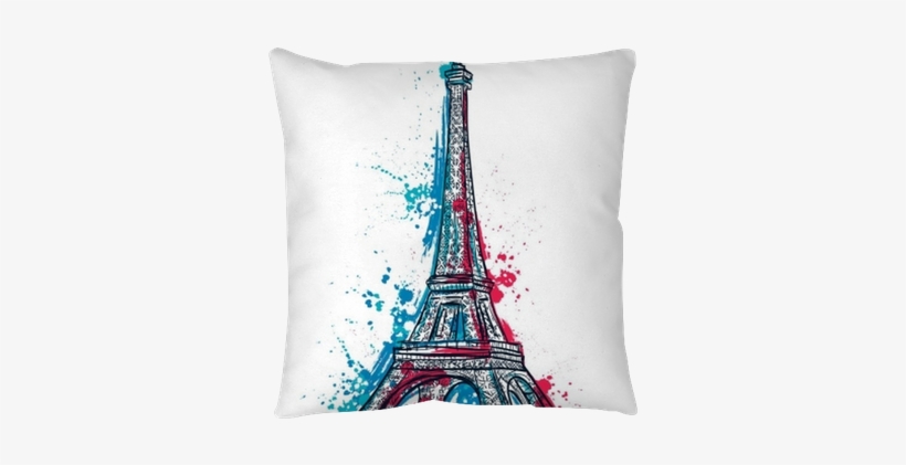 Eiffel Tower With Abstract Splashes In Watercolor Style - Eiffel Tower Abstract, transparent png download