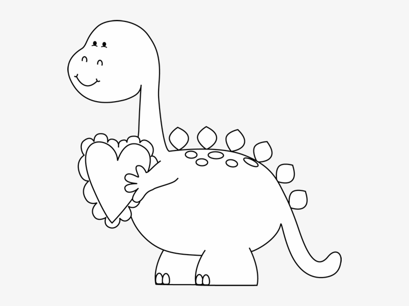Download Black And White Valentine&day Dinosaur Clip Art Clip ...