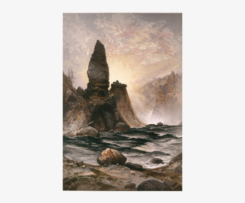 The Towers Of Tower Falls - Thomas Moran Yellowstone, transparent png download