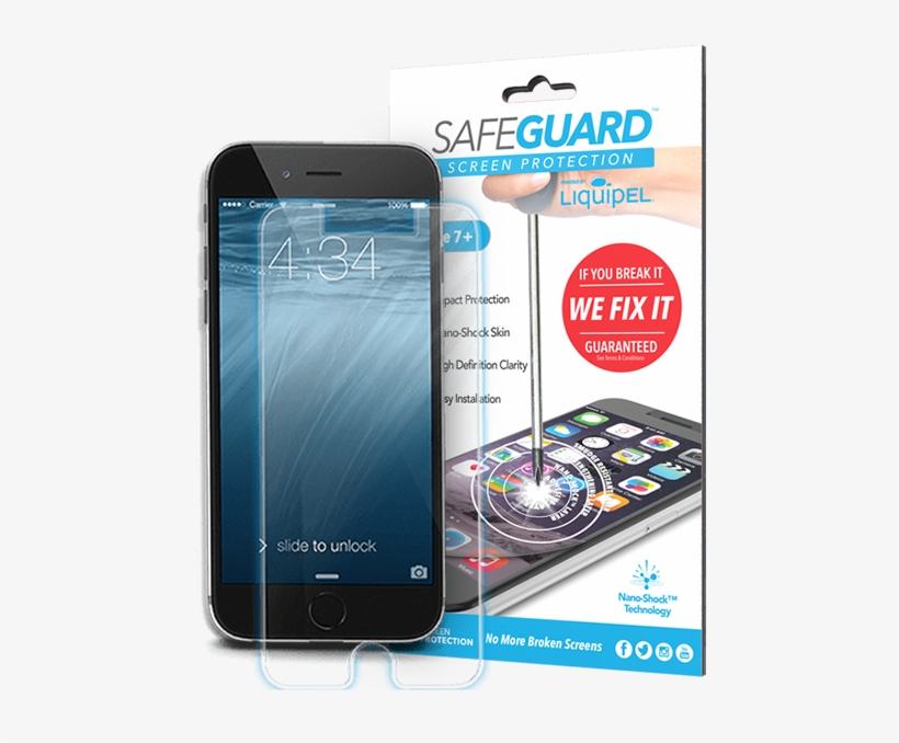 Never Worry About Another Broken Screen - Liquipel Safeguard Lite Iphone 6/7, Clear, transparent png download