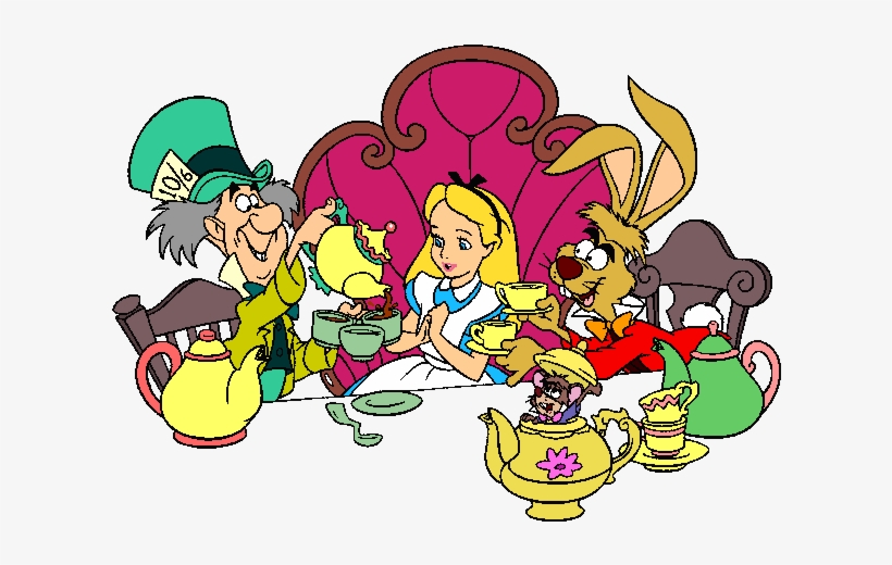 Alice In Wonderland Group Clipart Wondersofdisney - Alice In Wonderland Tea Party Clip Art, transparent png download