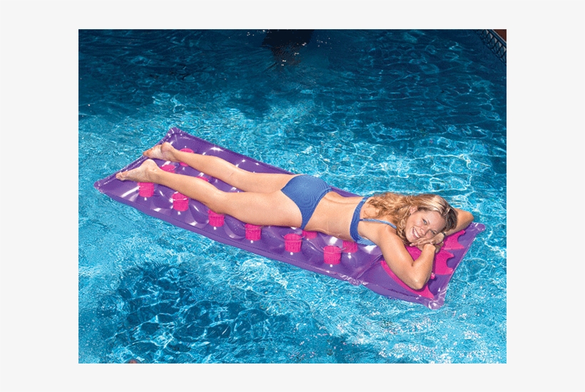 French Air Mattress Pool Float - 190cm Inflatable Pink And Orange 18-pocket French Style, transparent png download