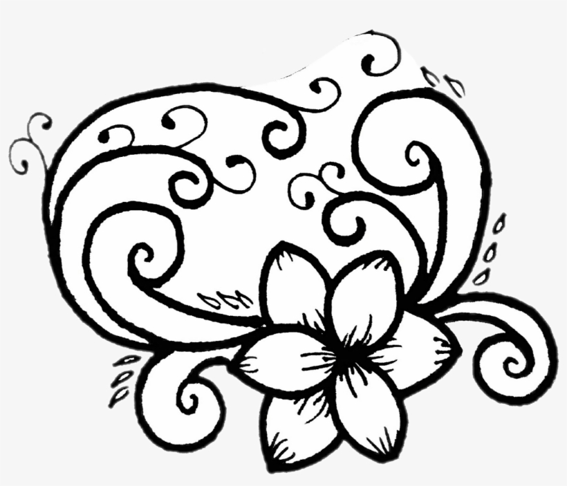 Doodle Drawing Flower Blackandwhite Simple Like4like - Drawing, transparent png download
