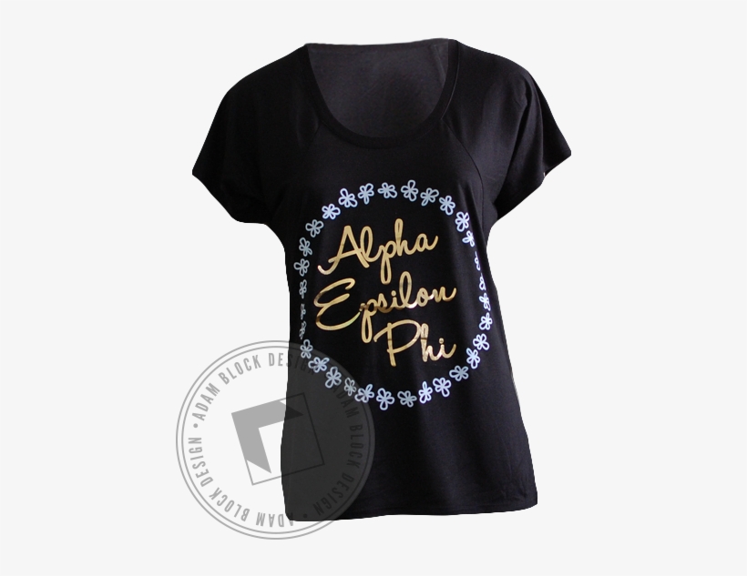 Alpha Epsilon Phi Flower Doodle Tee - Crew Neck, transparent png download