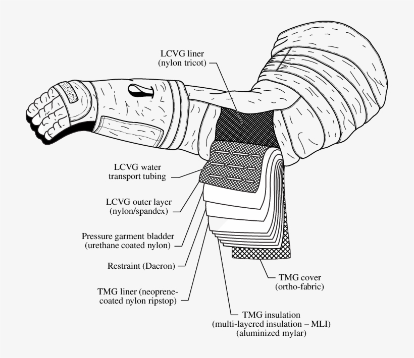 Cross Section Of Material Layup Used For Fabric For - Outer Layer Space Suit, transparent png download