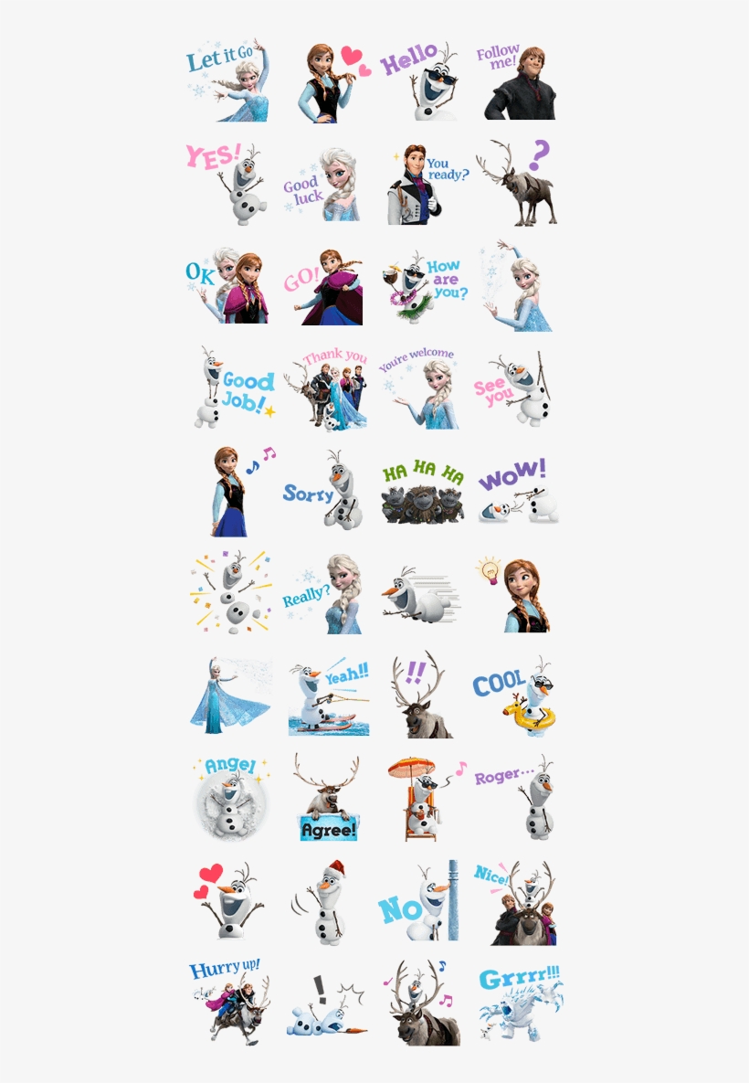 Download Frozen Line Stickers - Elsa Line Sticker | Transparent PNG ...
