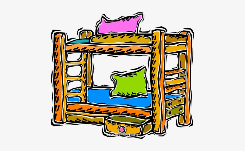 Bunk Beds Royalty Free Vector Clip Art Illustration - Bunk Bed Clipart, transparent png download