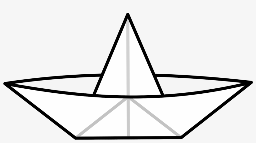 Origami Paper Sailboat Ship - Drawing Of Paper Boat, transparent png download