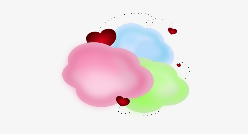 Backing - Clipart - Heart Clouds Clip Art, transparent png download