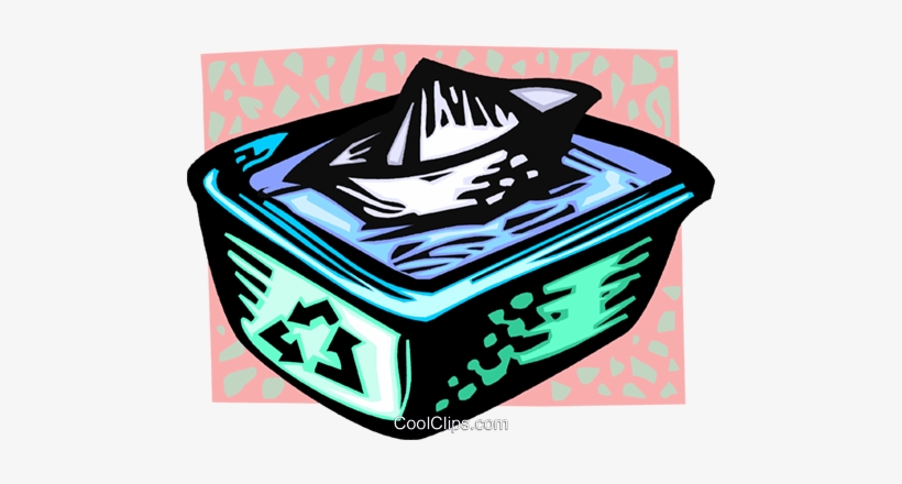 Recycle Box With Water And A Paper Boat Royalty Free, transparent png download